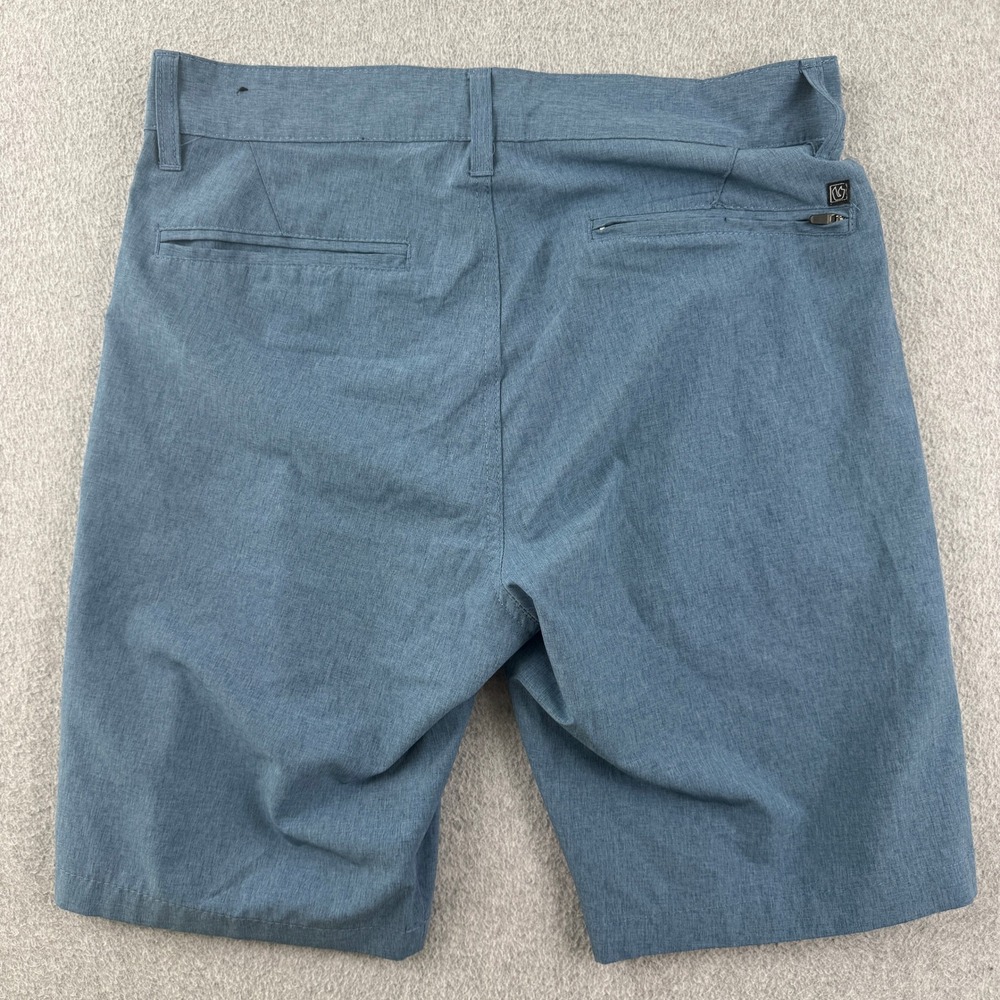 Burnside Shorts Mens 30 Blue Hybrid Boardshorts Casual Stretch Flat Front